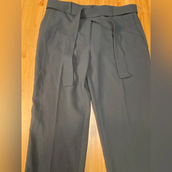 Womans Dress Pant Removable Belt w/ Stitch Detail Slim Leg Black Size 12 - Picture 3 of 10